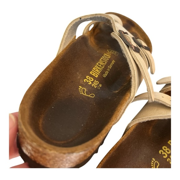 Birkenstock Cream and Brown Adjustable Sandals - Picture 5 of 13